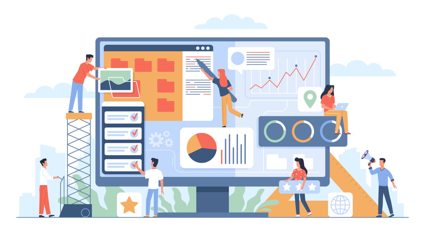 Designers and programmers work on web project