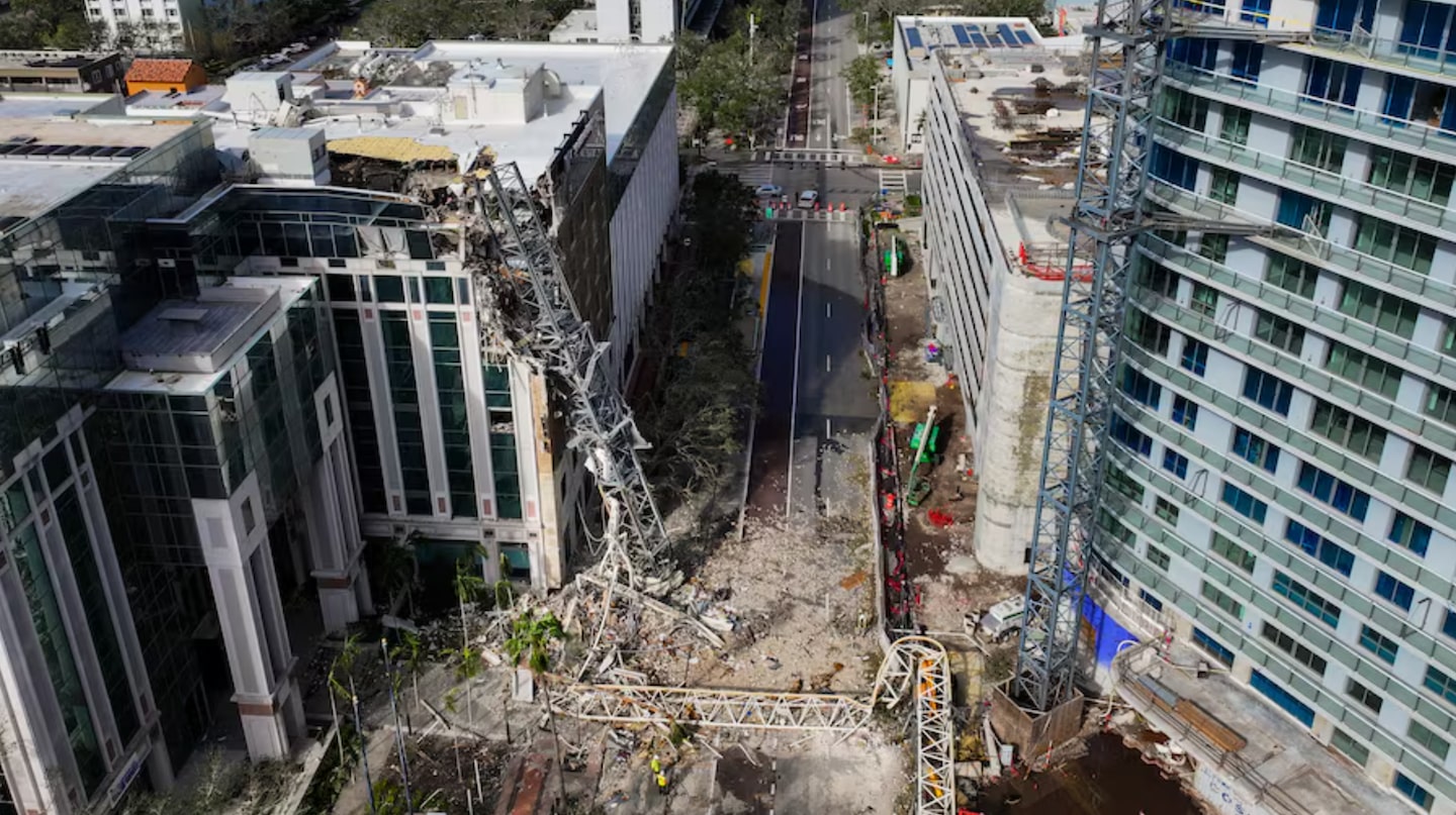 During Hurricane Milton's high winds, a crane fell from a downtown high-rise and smashed into the Tampa Bay Times office.