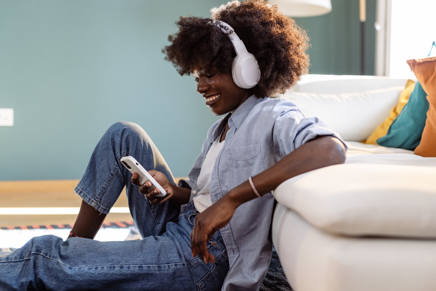 Young woman surfing the net on the smart phone